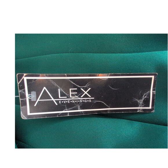 VTG Alex Evenings Satin Gown 4 Square Neck Elegant Formal Maxi Dress 90s Y2K - Picture 3 of 5